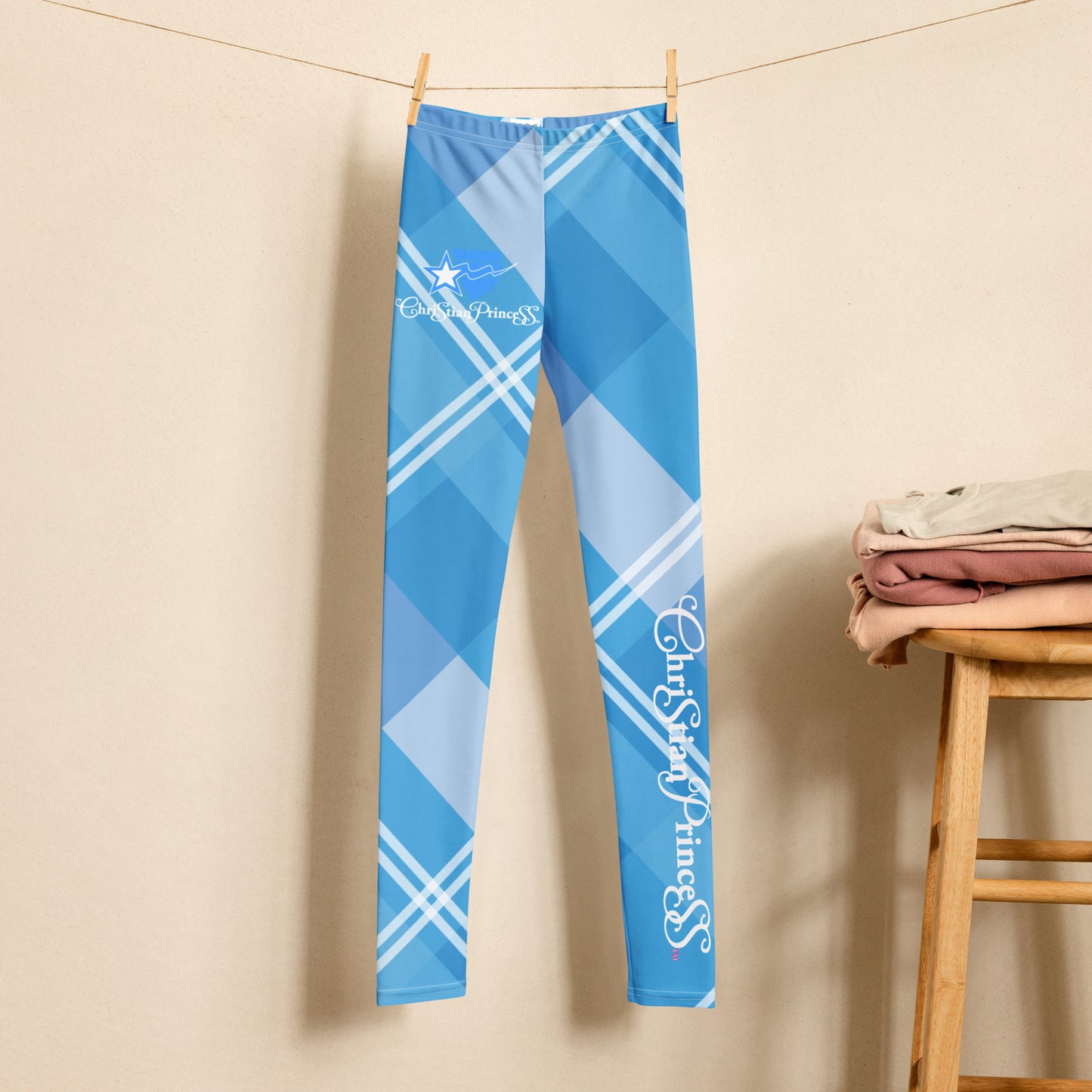 Christian Princess plaid Youth Leggings