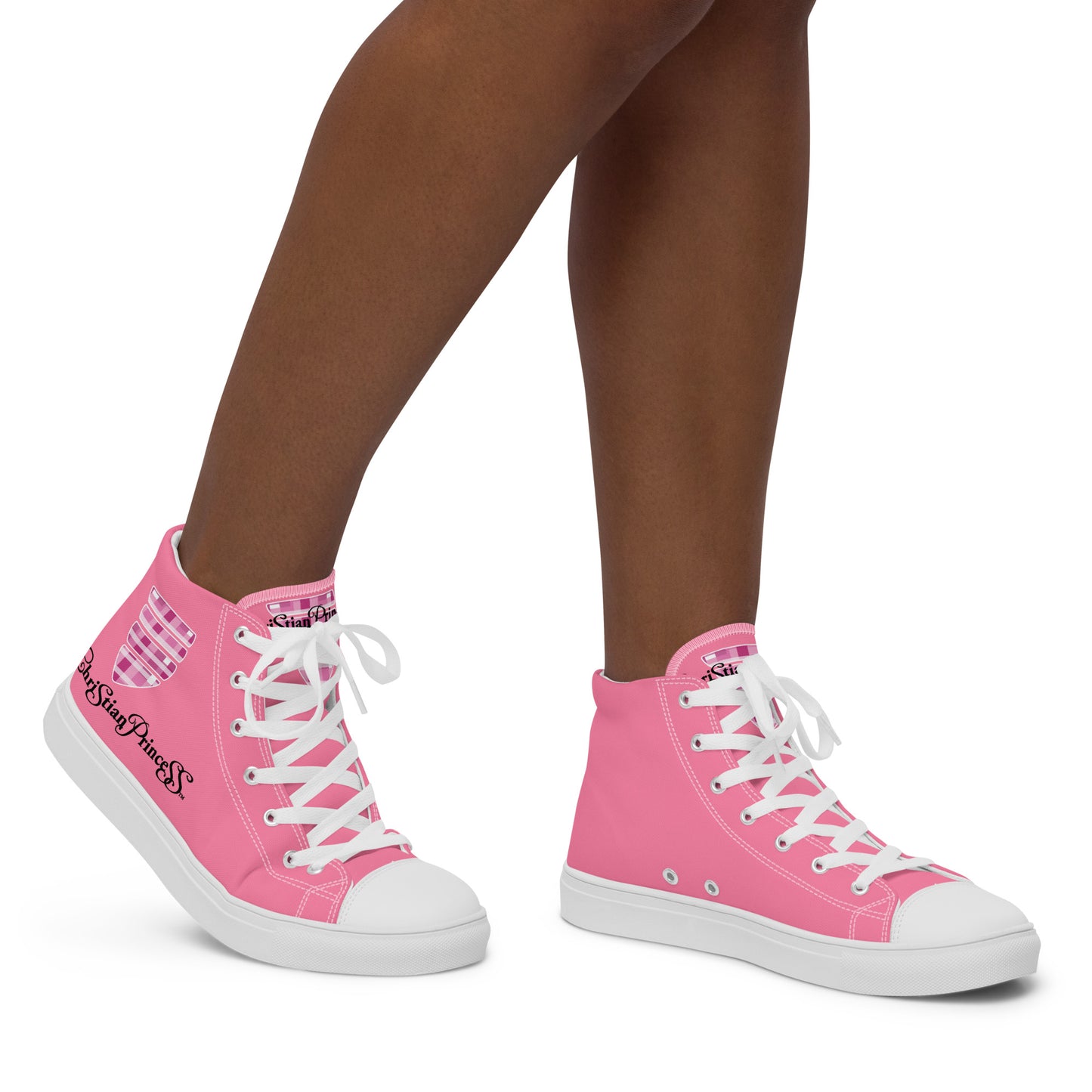 Christian Princess pink Women’s high top canvas shoes
