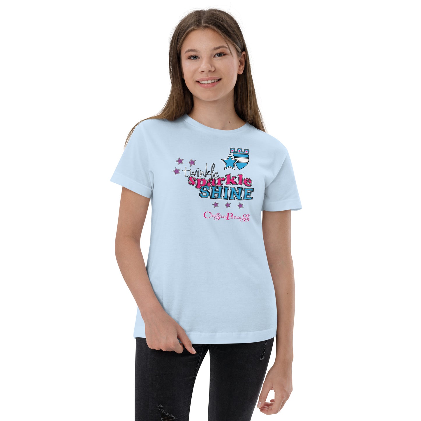 Christian Princess twinkle sparkle shine Youth jersey t-shirt