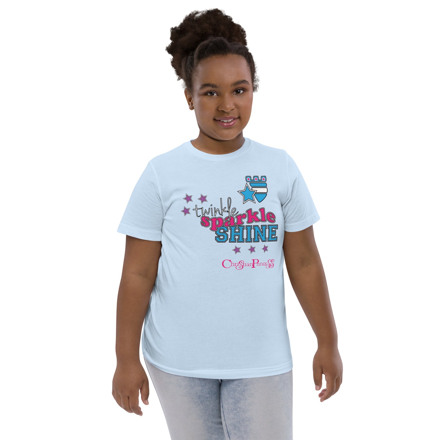 Christian Princess twinkle sparkle shine Youth jersey t-shirt