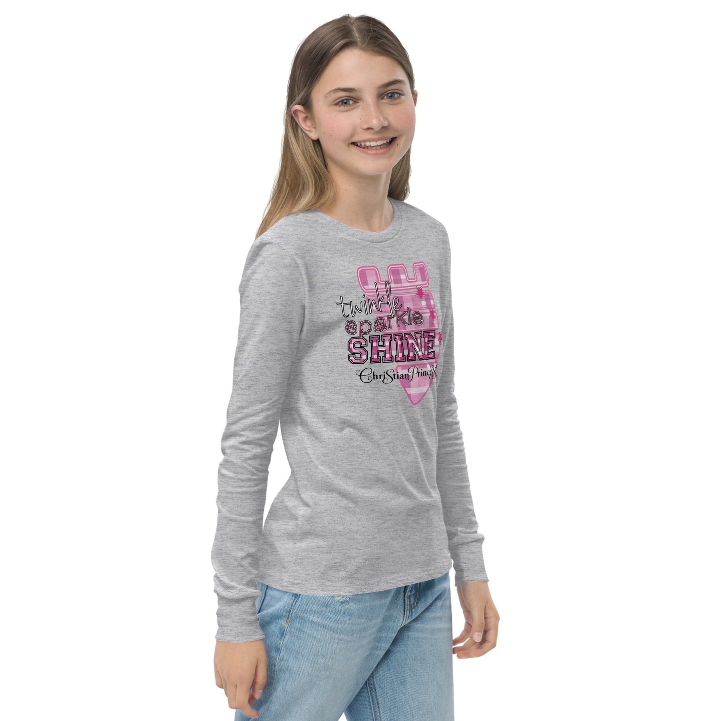 Twinkle sparkle shine Christian princess Youth long sleeve tee