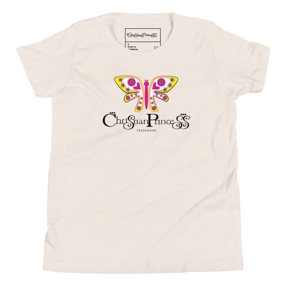 Christian Princess butterfly Youth Short Sleeve T-Shirt