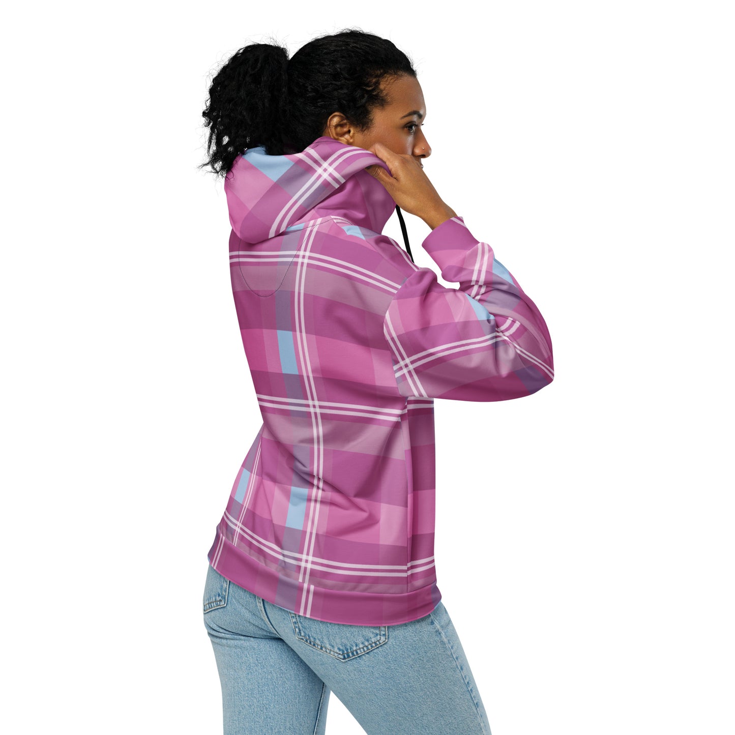 Christian Princess pink plaid Unisex zip hoodie