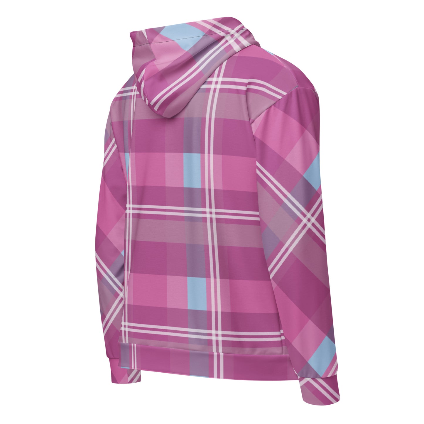 Christian Princess pink plaid Unisex zip hoodie