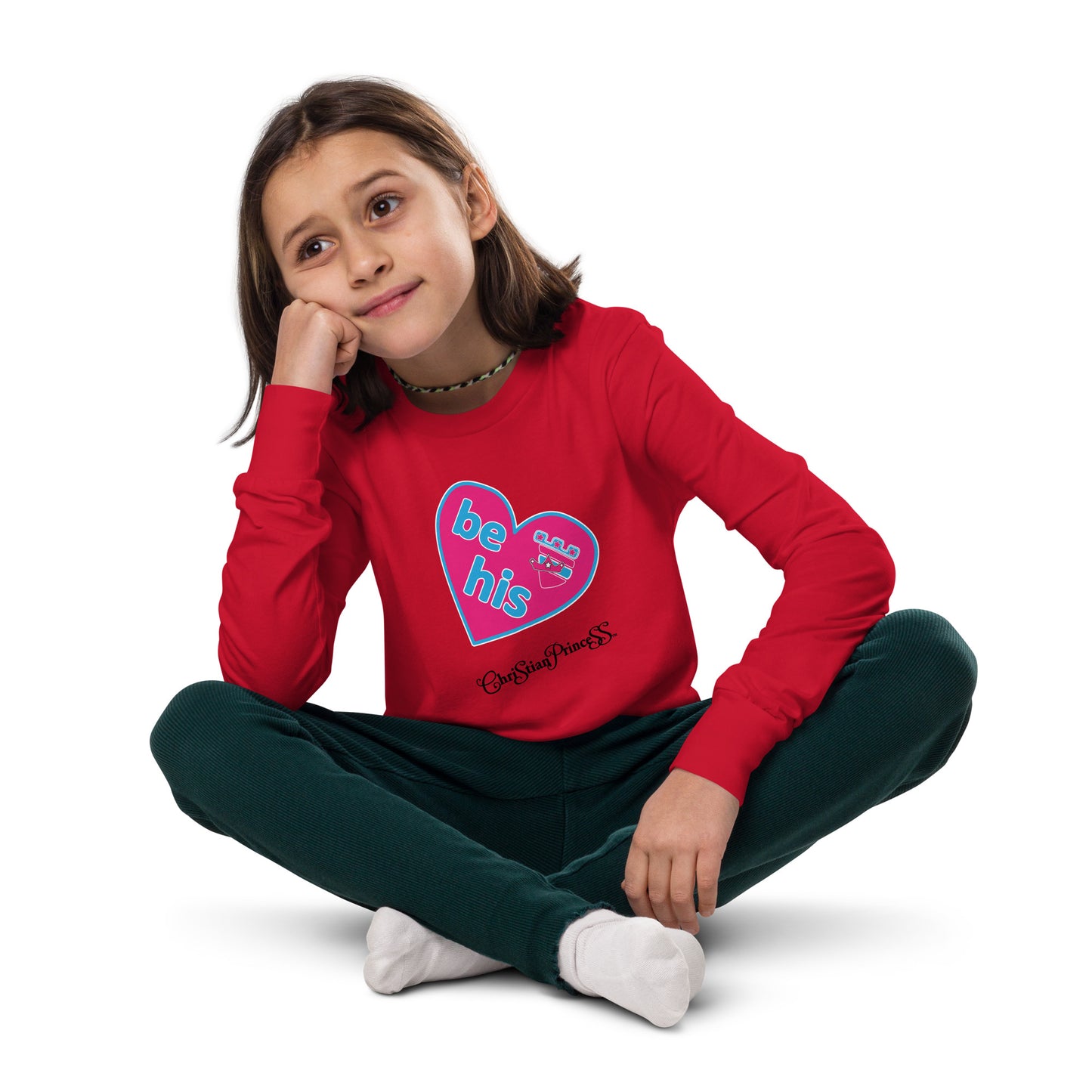 Christian Princess be his valentine Youth long sleeve tee