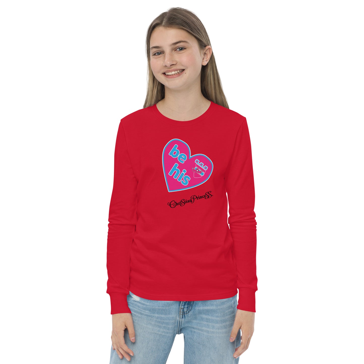 Christian Princess be his valentine Youth long sleeve tee