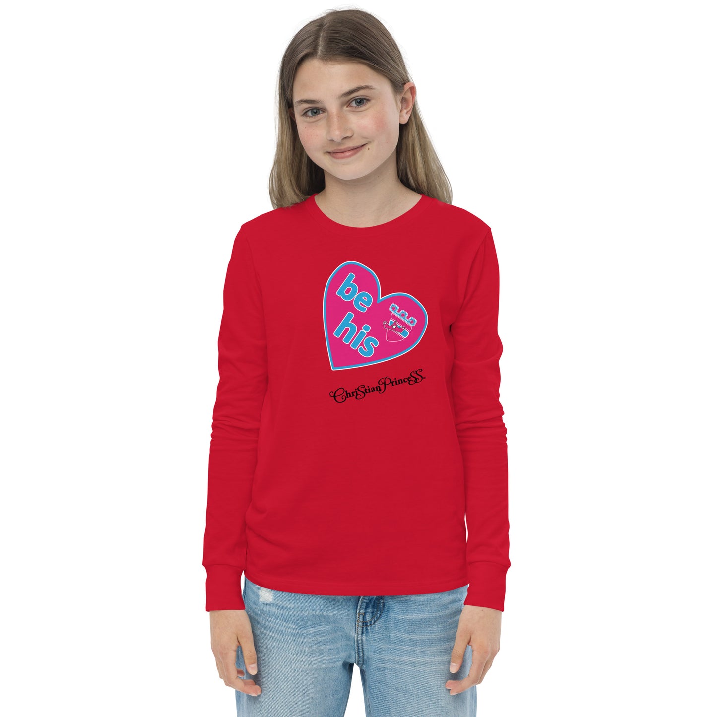 Christian Princess be his valentine Youth long sleeve tee