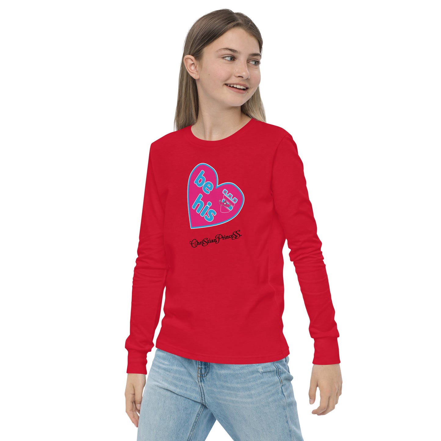 Christian Princess be his valentine Youth long sleeve tee