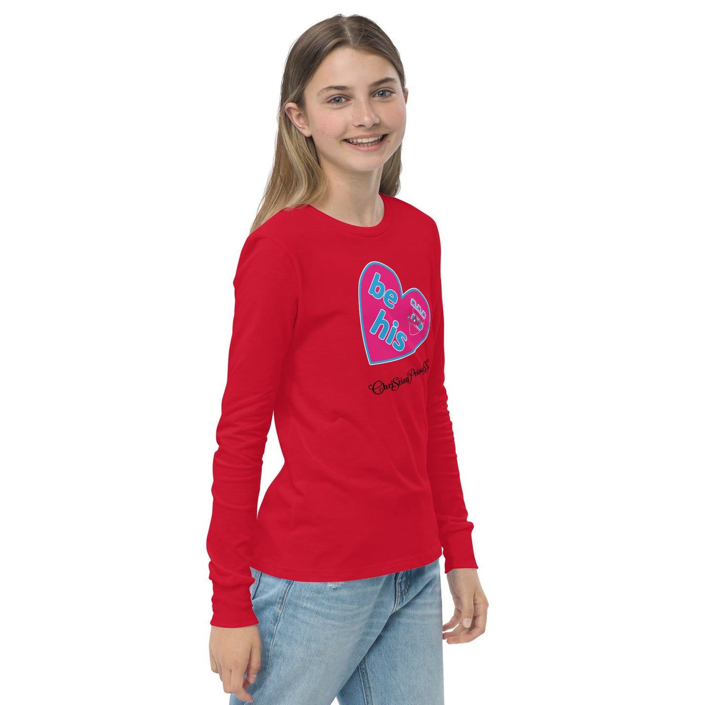 Christian Princess be his valentine Youth long sleeve tee